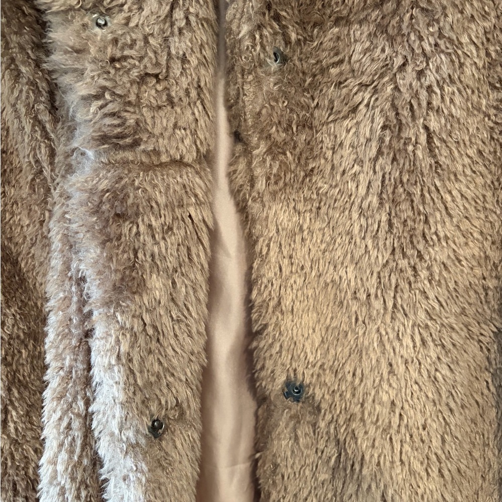 Women's Brown Faux Fur Coat - Picture 4 of 5